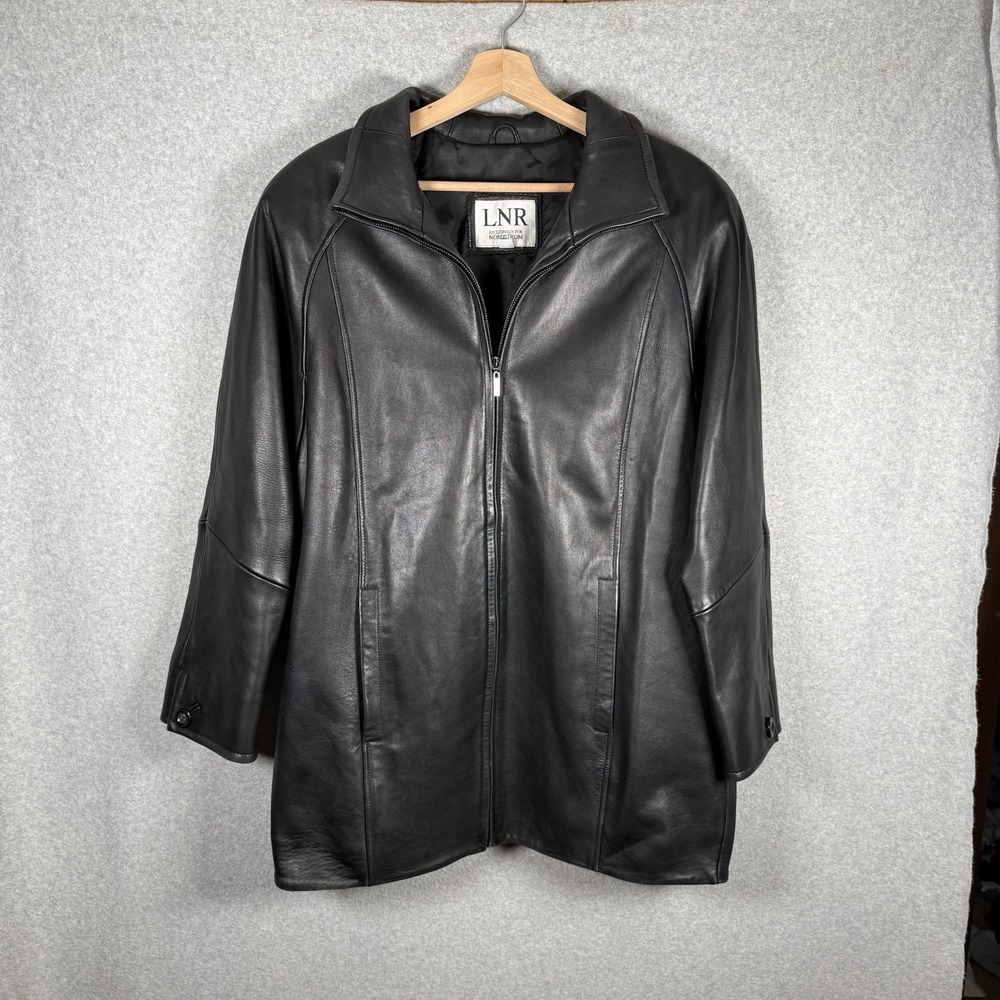 LNR‎ nordstrom leather jacket womens medium zip up soft
